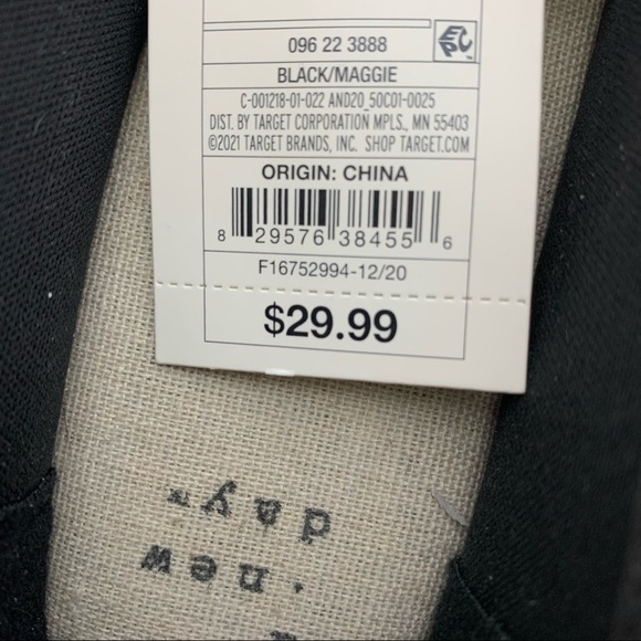 A New Day Maggie Black Faux Pebbled Leather Studded Espadrille Loafers Nwt Sz 11 - Picture 8 of 8